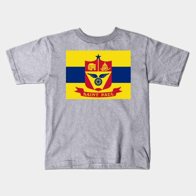 Flag of St Paul, Minnesota Kids T-Shirt by brigadeiro